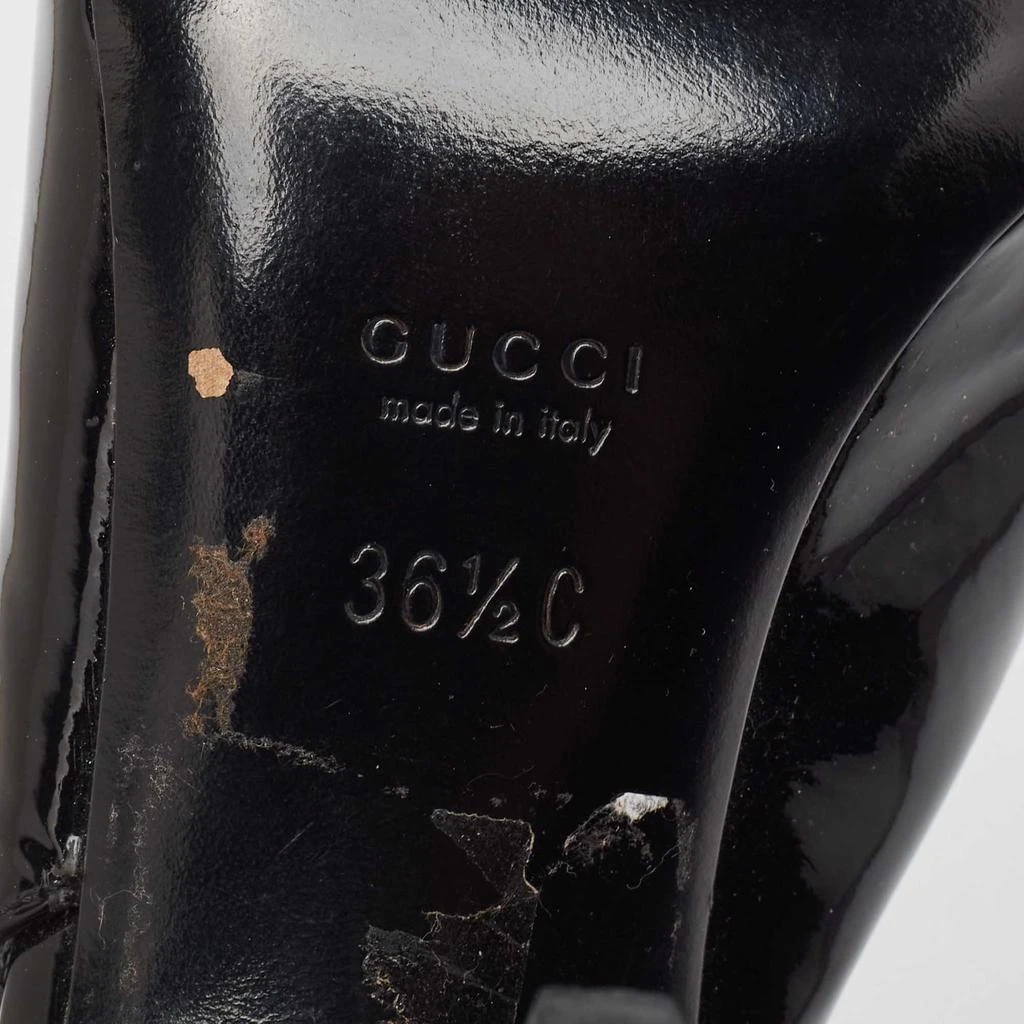 Gucci Gucci Black Patent Peep Toe Slingback Pumps Size 36.5 8