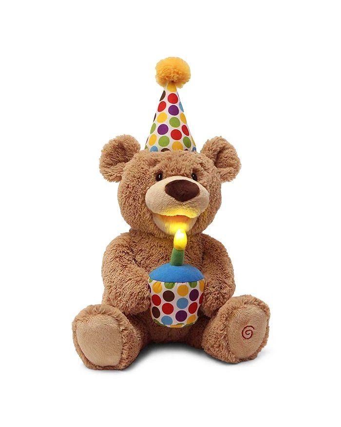 GUND Happy Birthday Animated Bear Singing Light Up Plush Stuffed Animal, 10"- Ages 3+