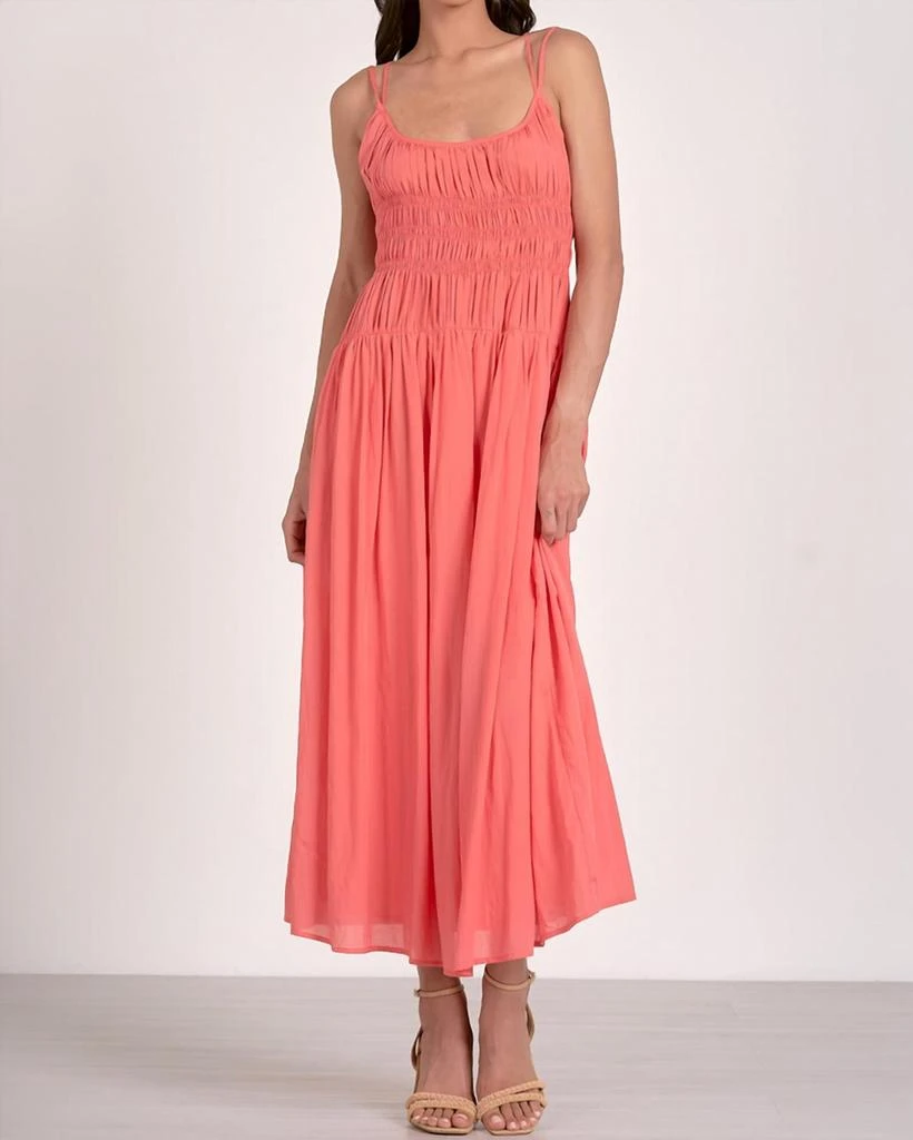 Spaghetti Strap Ruched Maxi Dress In Coral  On Sale Now with Up to 17% Off  | Discover Exclusive Deals & Savings at BeyondStyle  Authentic Elan  women|clothing|dresses with Limited-Time Discounts, Free