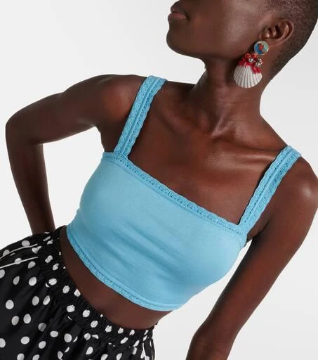 Dolce
Gabbana Lace-trimmed silk crop top 4