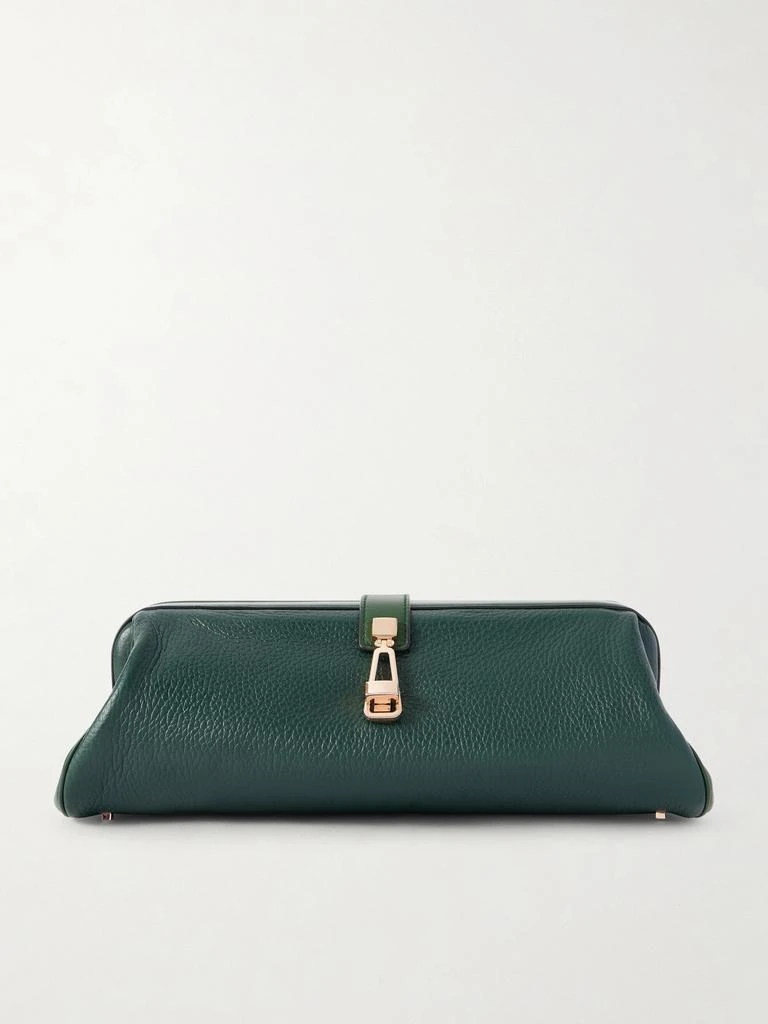 Gabriela Hearst Paola Textured-leather Clutch - Dark green