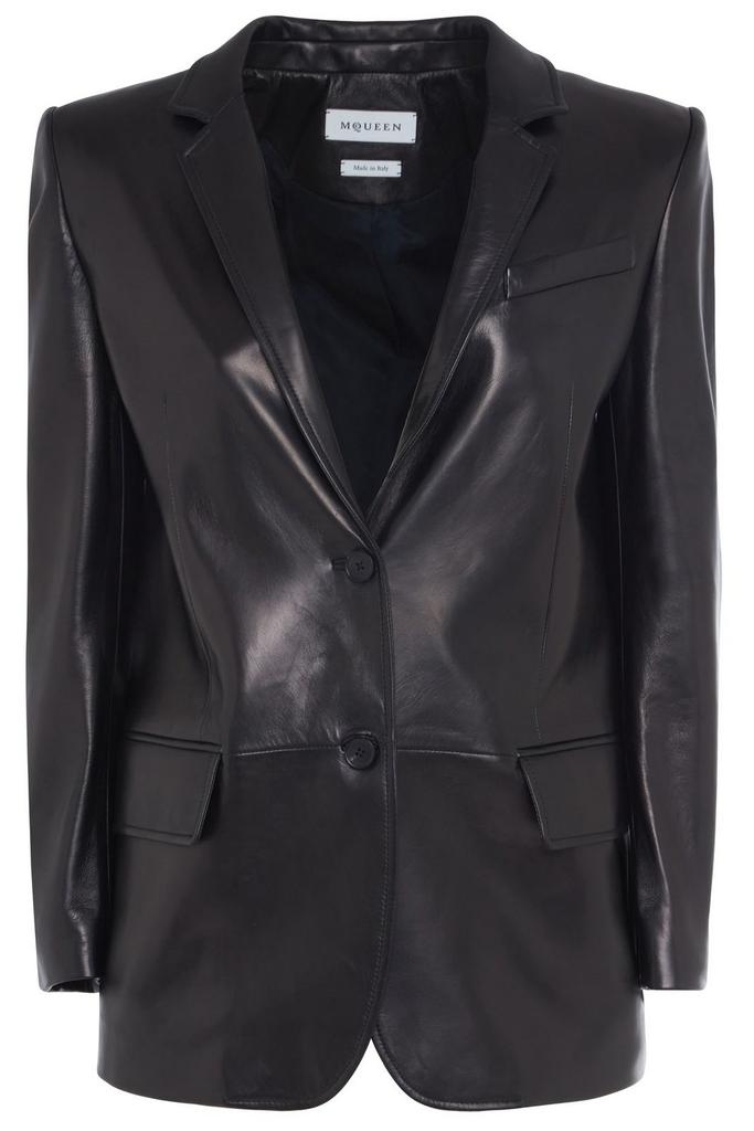 ジャケット ALEXANDER MCQUEEN SHORT DOUBLE-BREASTED NAVY BLUE JACKET Alexander McQueen SHORT DOUBLE-BREASTED NAVY BLUE JACKET