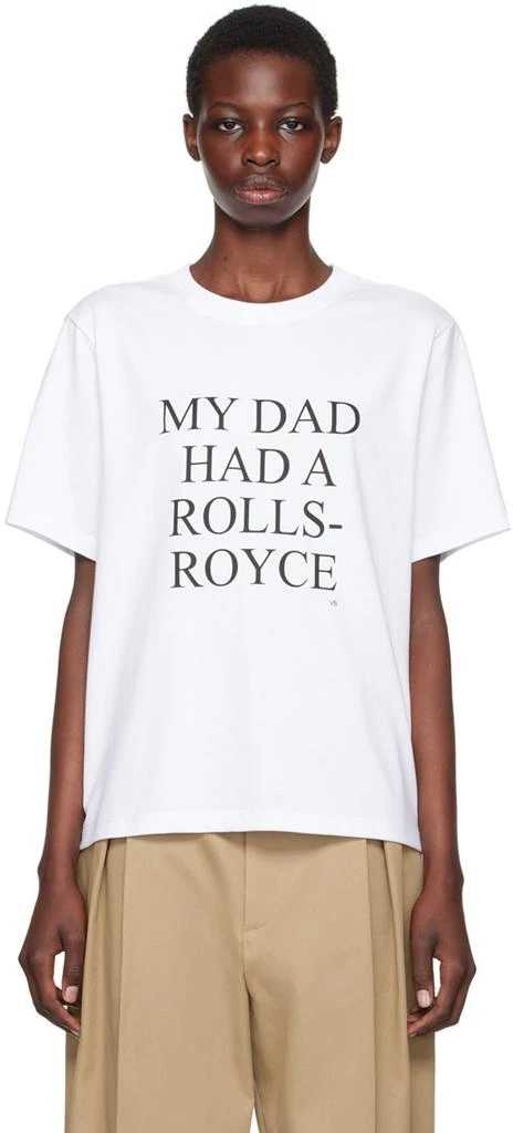 Victoria Beckham White 'My Dad Has A Rolls Royce' T-Shirt 1