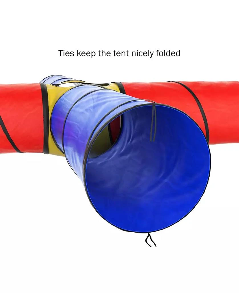 Trademark Global Hey Play Kids Play Tunnel - 4-Way Pop Up Crawl Through Tent, Indoor-Outdoor Fun For Kids And Toddlers, Foldable Portable Playhouse 5