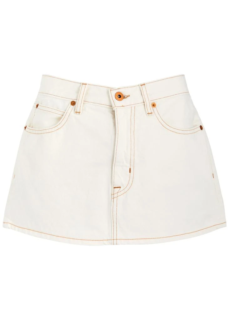 SLVRLAKE Contrast-stitch denim mini skirt  1