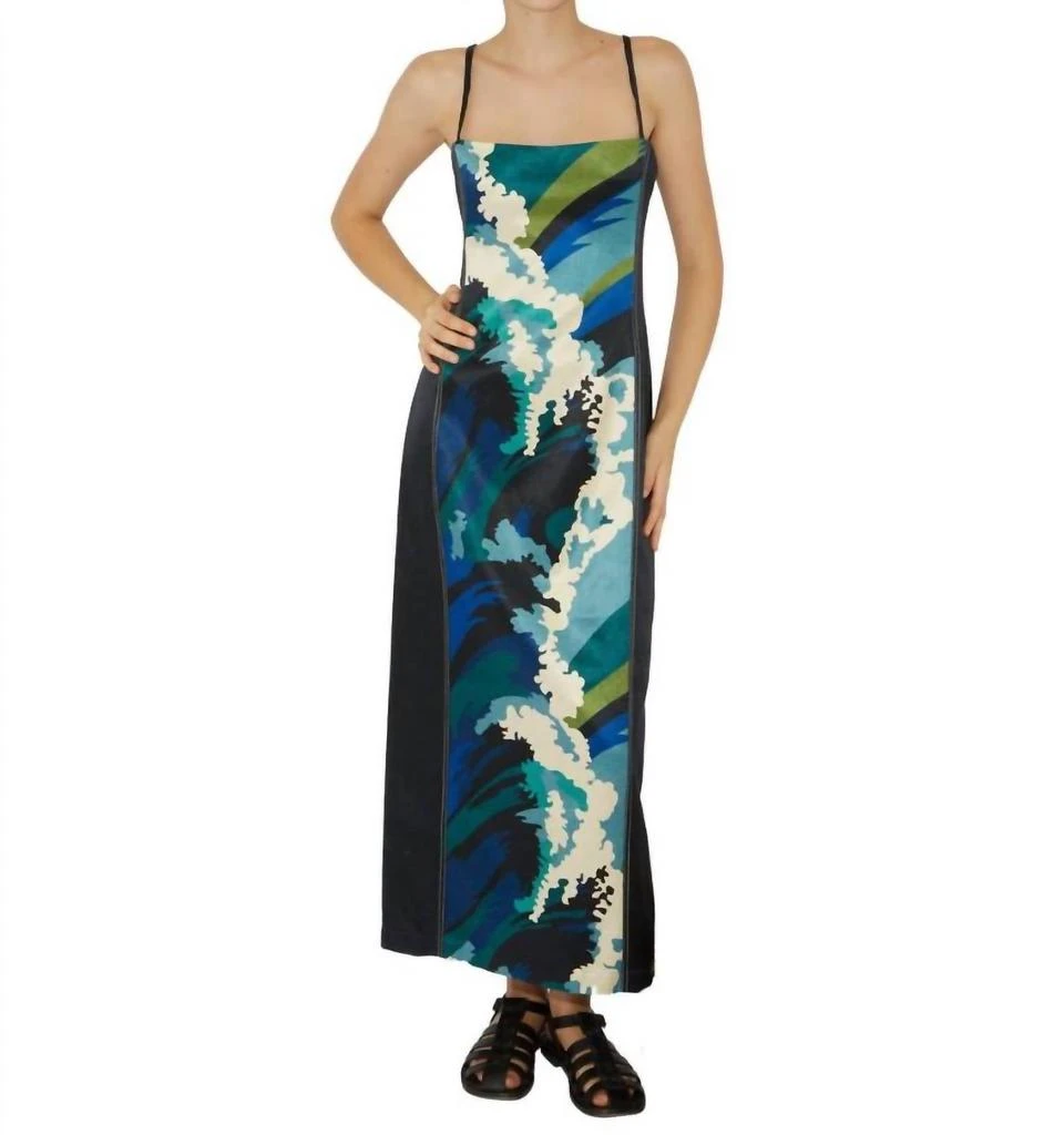 ALEMAIS Wave Midi Dress In Blue 1