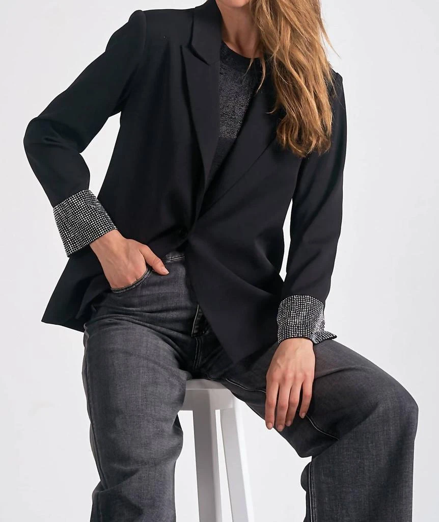 Elan Elan - JACKET WITH RHINESTONE SLEEVE DETAIL 6