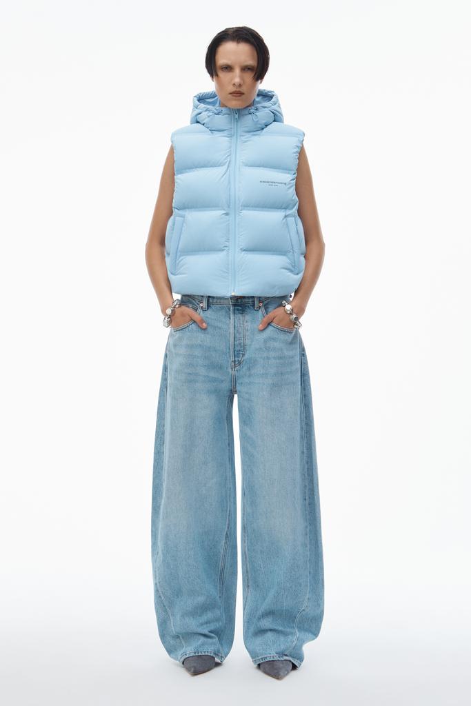 Alexander Wang cropped hooded puffer vest with reflective logo