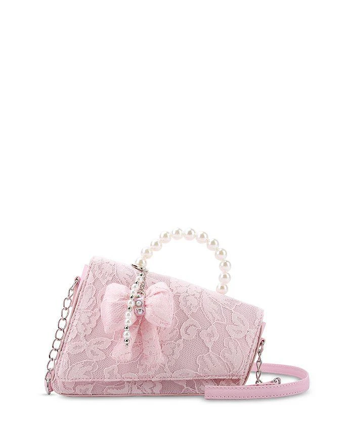 OMG! Accessories Girls
Bow Lace Pearl Angled Crossbody Bag