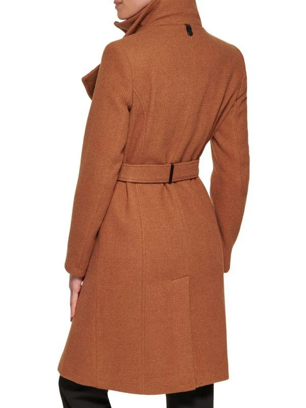 Calvin Klein Bib Belted Wool Blend Wrap Coat 2