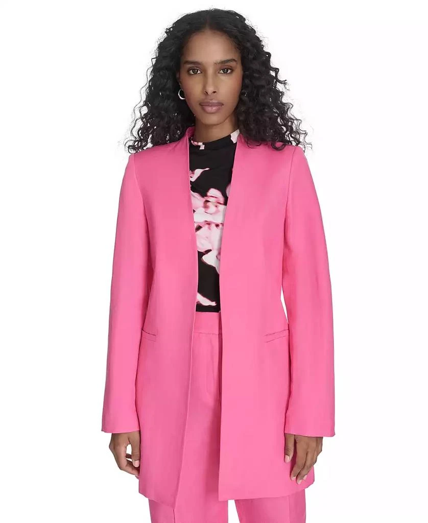 Calvin Klein Women's Open-Front Linen-Blend Blazer 1
