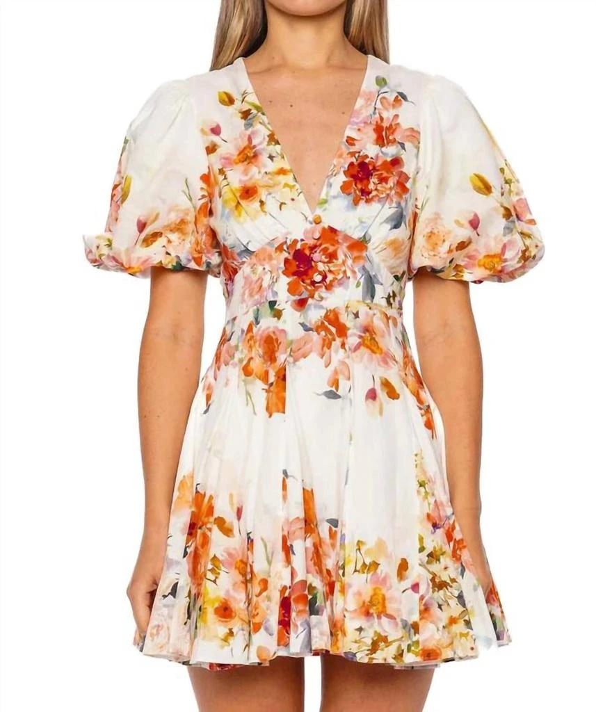 Shop Saba Puff Sleeve Mini Dress In Ivory Floral on Sale at BeyondStyle   Get 64% Off Saba Puff Sleeve Mini Dress In Ivory Floral with Limited-Time  Flash Deals, Exclusive Discounts, and