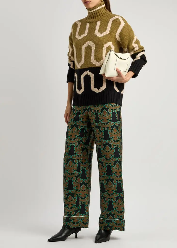 LA DOUBLE J Comber colour-blocked patterned knitted jumper 4