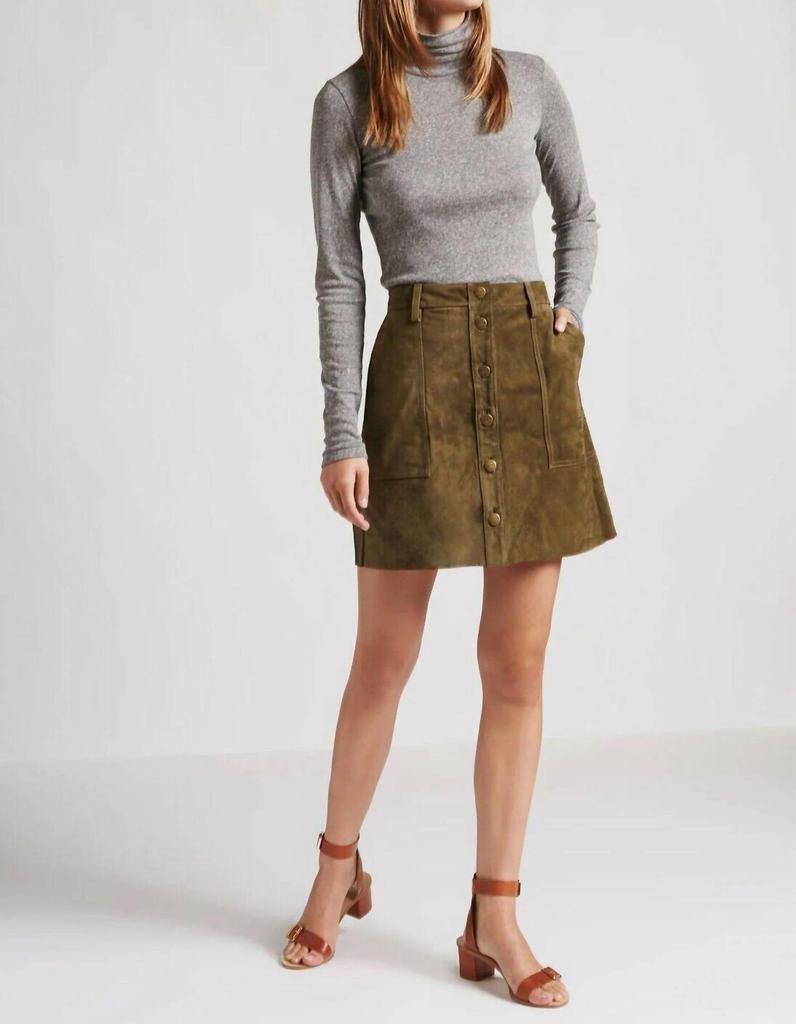 Current Elliott Current/Elliott - Leather Naval Suede Mini Skirt