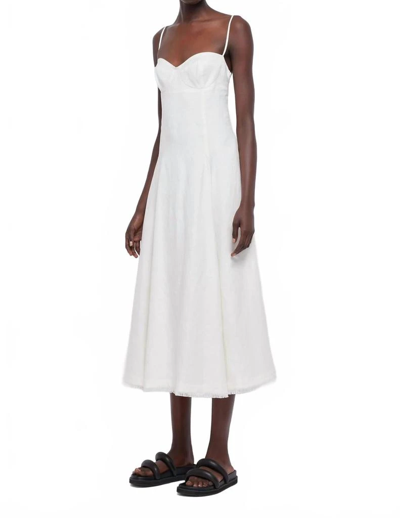 SIMKHAI Analise Bustier Midi Dress In White 3