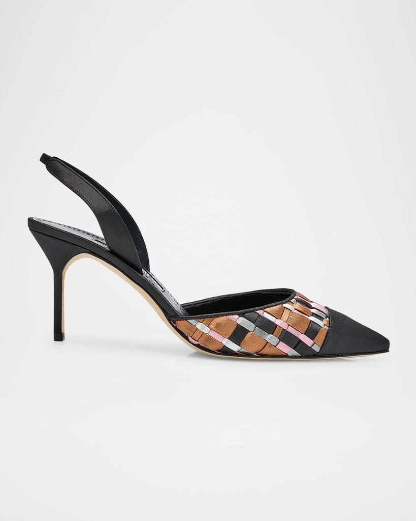 Manolo Blahnik Multi Woven Cap-Toe Slingback Pumps 1