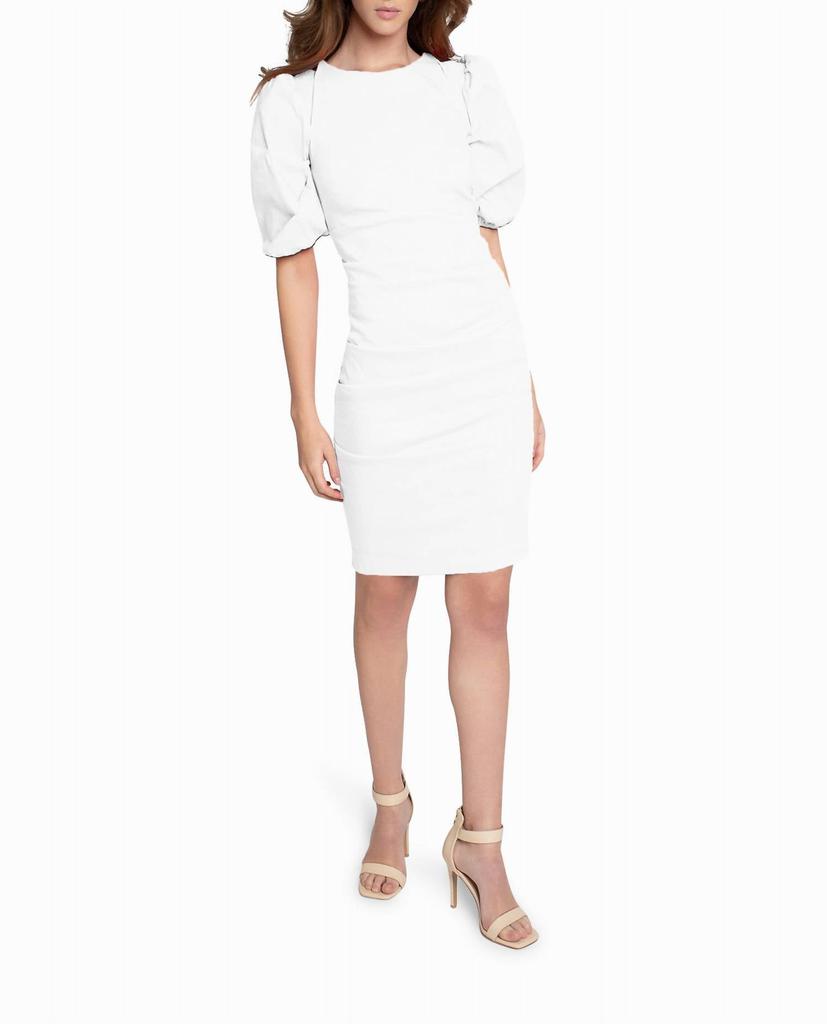 Nicole Miller Stretch Puff Sleeve Lauren Dress