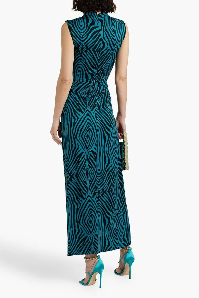 Diane von Furstenberg Geri draped zebra-print jersey maxi dress 3