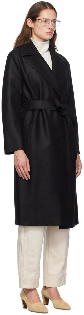 Harris Wharf London Black Belted Long Coat 2