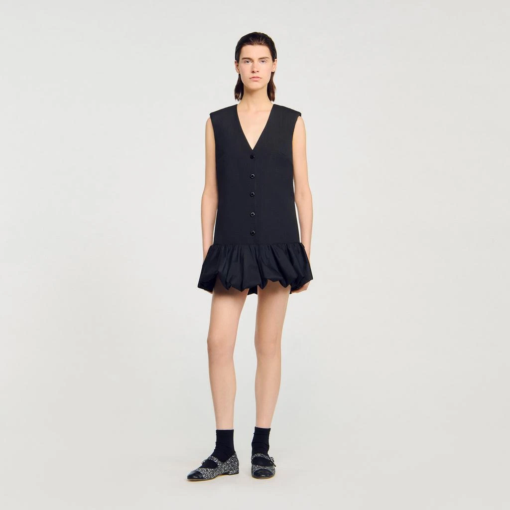 Sandro Mini tailored dress with ruffle 1