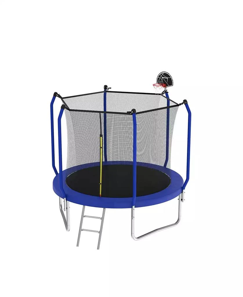 Streamdale Furniture Streamdale 8FT Blue Trampoline with Safety Net and Hoop 2