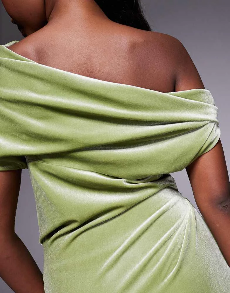 asos green velvet wrap dress Baltic Born Womens Meghan Velvet Wrap Maxi Dress | Deep Green main image 1