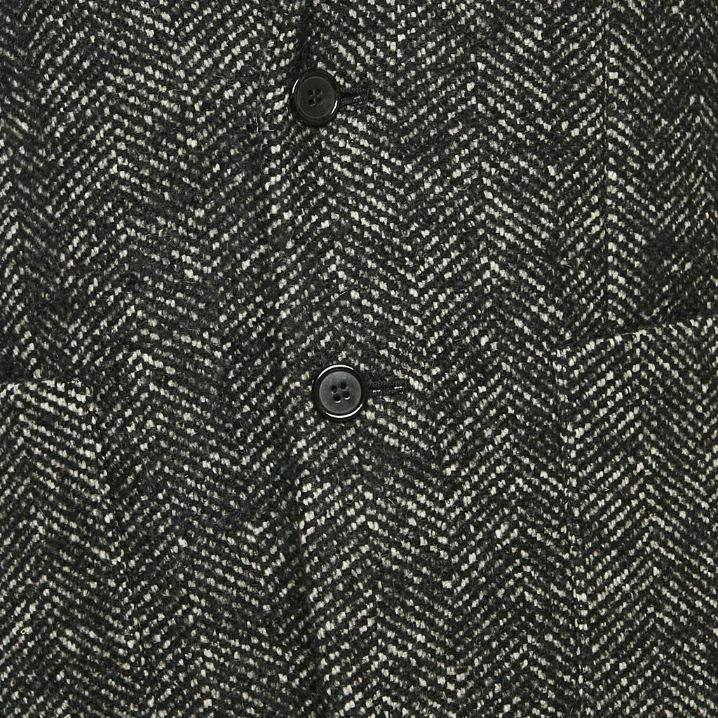 Yves Saint Laurent Saint Laurent Grey Herringbone Tweed Double Pea Coat M 3