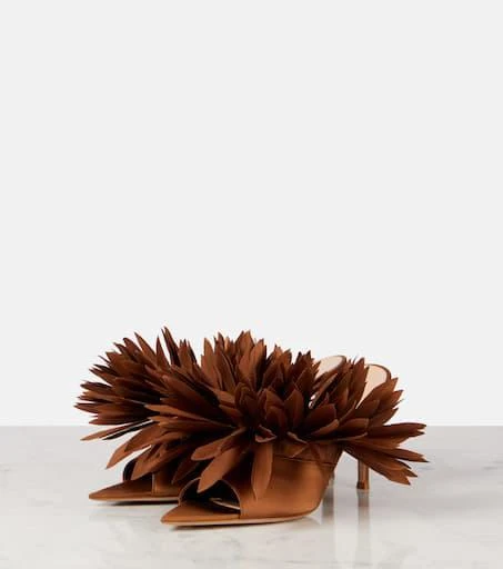 Gianvito Rossi Daniah 85 appliqué crêpe satin mules 4