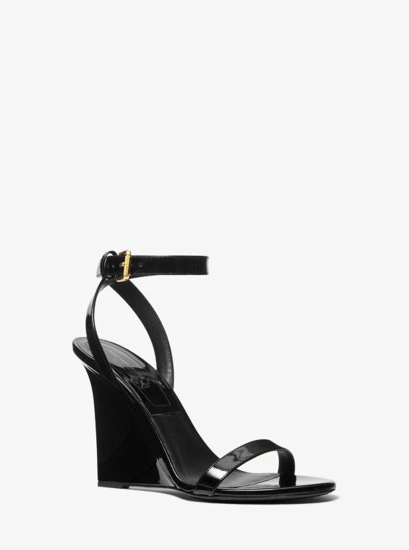 Michael Kors Claudia Patent Leather Wedge Sandal 1