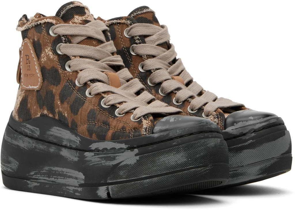 R13 Brown & Black Kurt High Top Sneakers 4