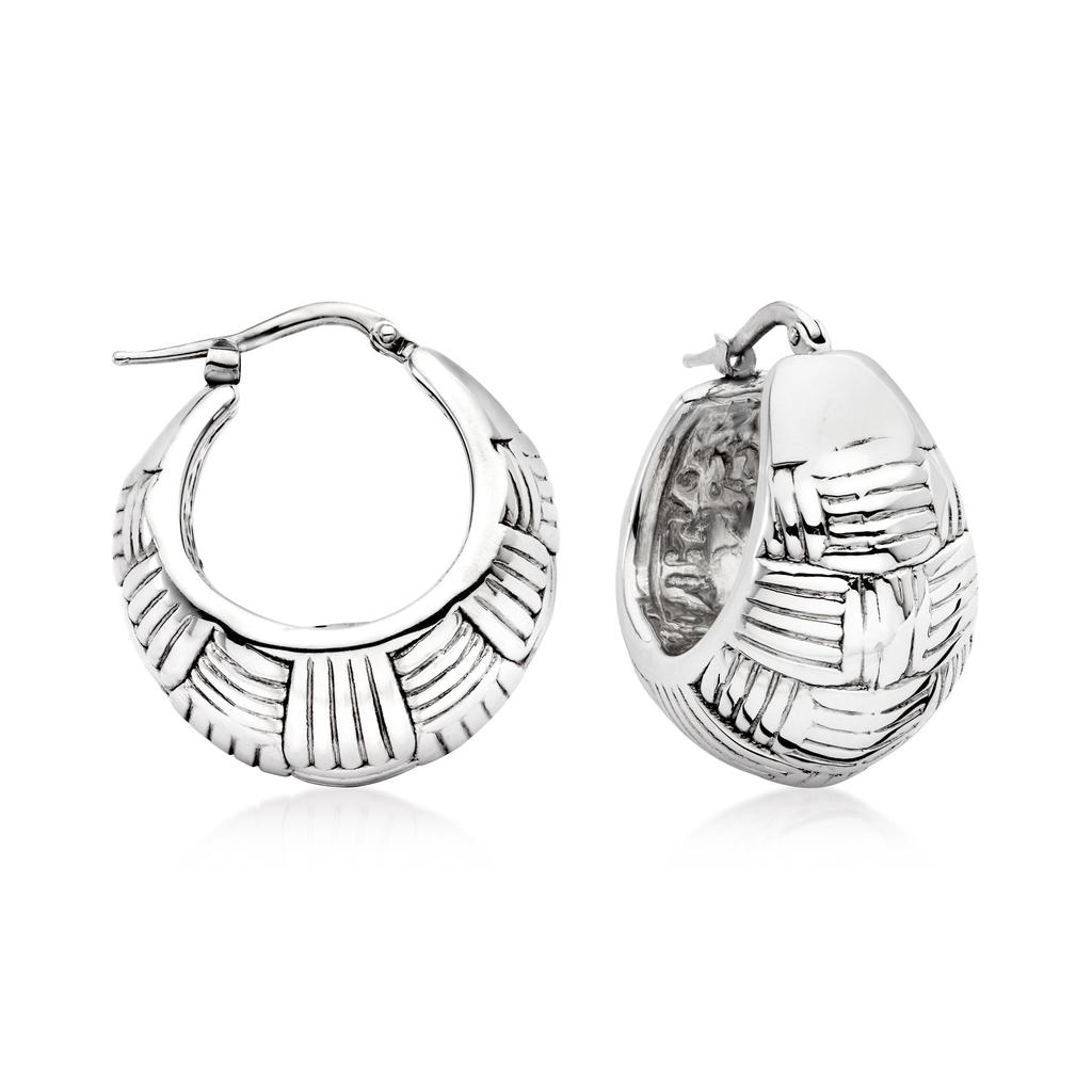 Ross-Simons Italian Sterling Silver Graduated Hoop Earrings