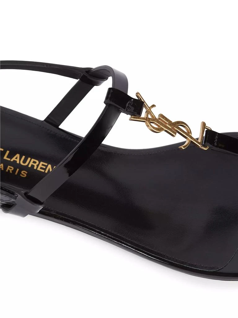 Yves Saint Laurent Cassandra Patent Leather Slingback Thong Sandals 6