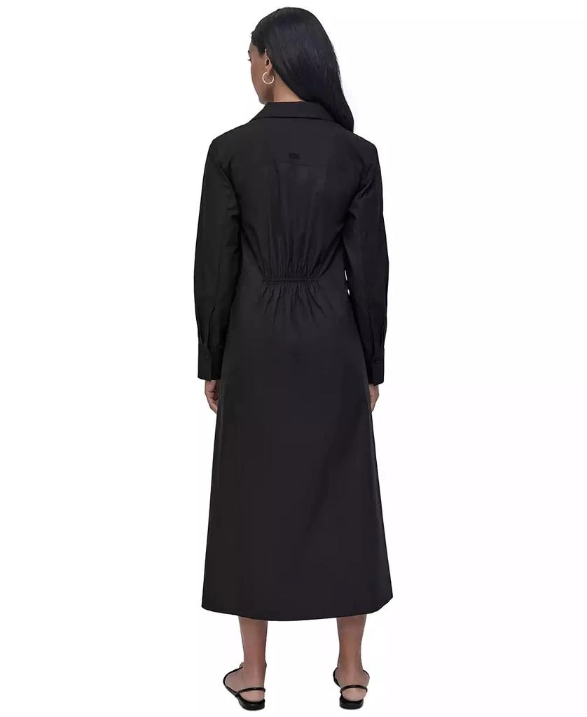 knee length dresses for ladies Garment Dye Long Sleeve Button Front Shirt Dress | Shirt Dress main image 1