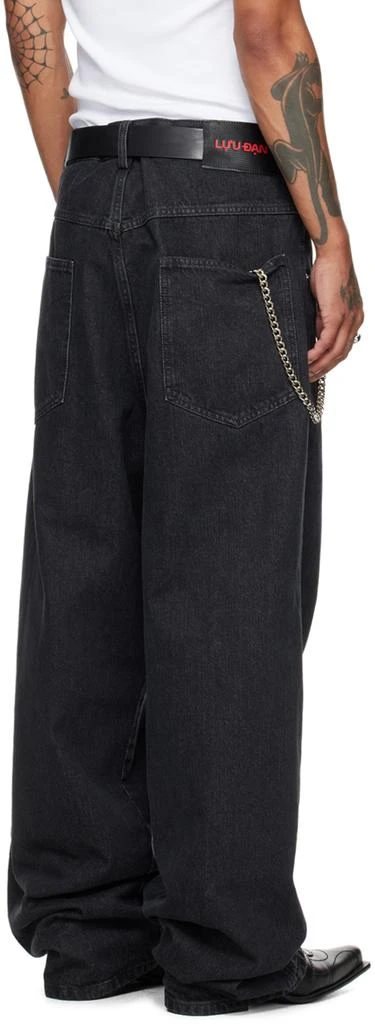 LU'U DAN Black Unisex Pleated Front Jeans 3
