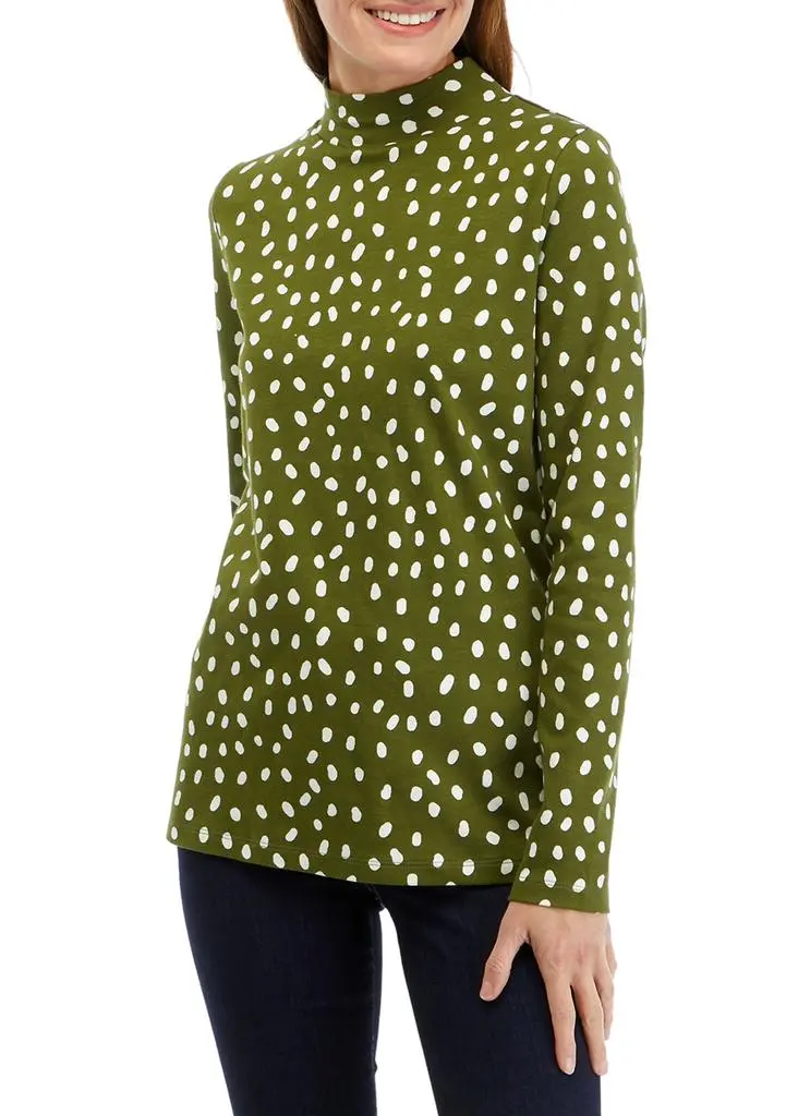 Kim Rogers® Women's Printed Mock Neck Top