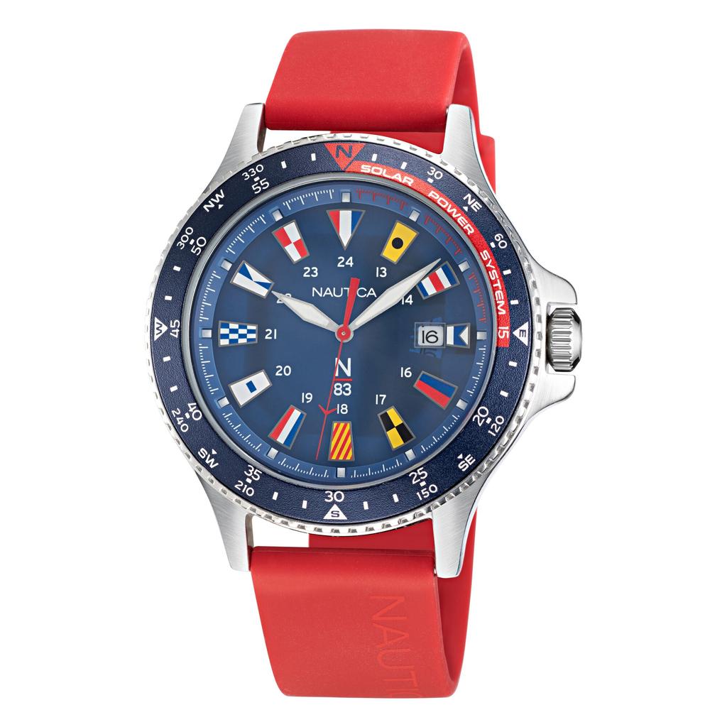 Nautica Cocoa Beach Solar-Powered Silicone 3-Hand Watch