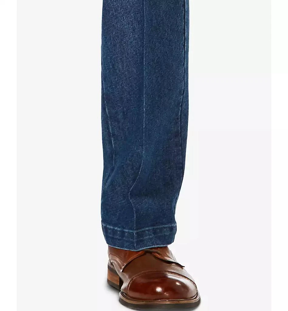 Haggar Men's Stretch Denim Classic-Fit Pleated Pants 7