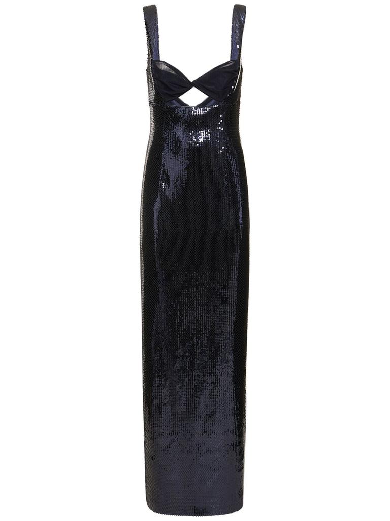 GALVAN Liquid Sequined Cutout Maxi Dress