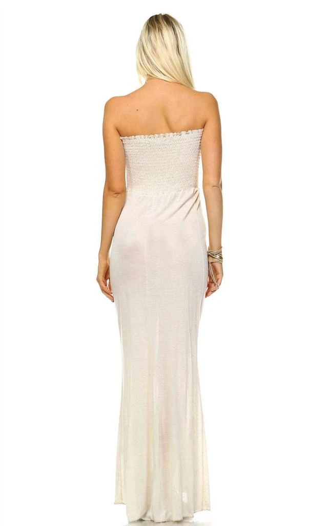 URBAN X Urban X - Strapless With Smocking Detail Slub Fabric Maxi Dress 2