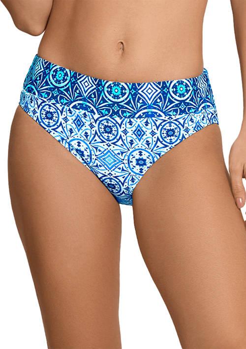 Jantzen Morroccan Tiles Banded Hipster Swim Bottoms Sneakers Sportswear BeyondStyle