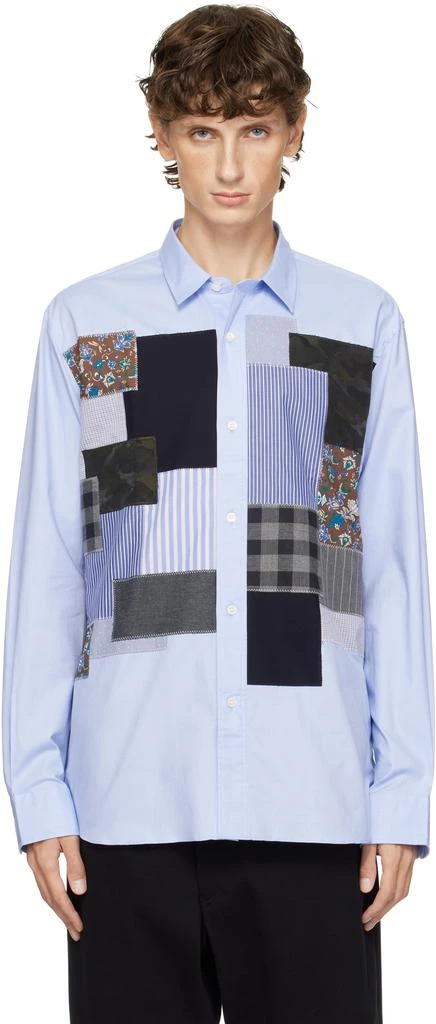 Junya Watanabe Blue Patchwork Mix Shirt 1