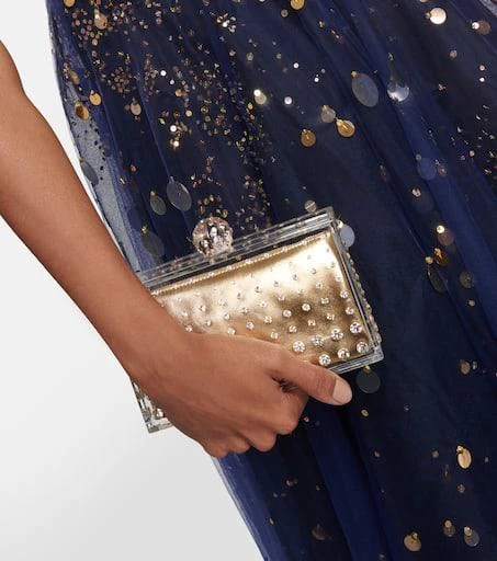 Aquazzura Tequila crystal-embellished clutch 2