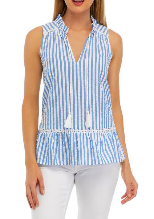 Sleeveless peasant top on sale