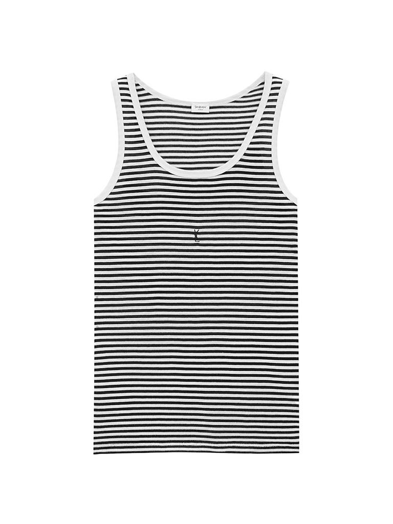 Yves Saint Laurent YSL Logo Striped Tank Top - Lingerie - Free