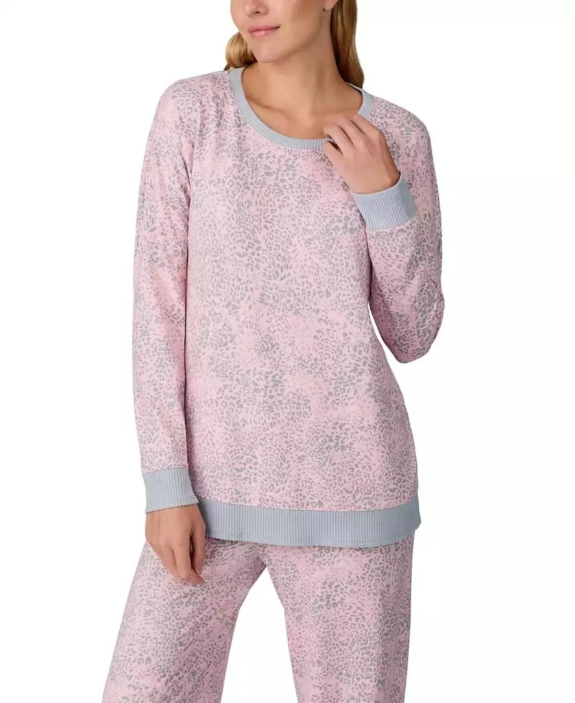 Ellen Tracy Women's Printed Long-Sleeve Pajama Set + Fuzzy Socks 4