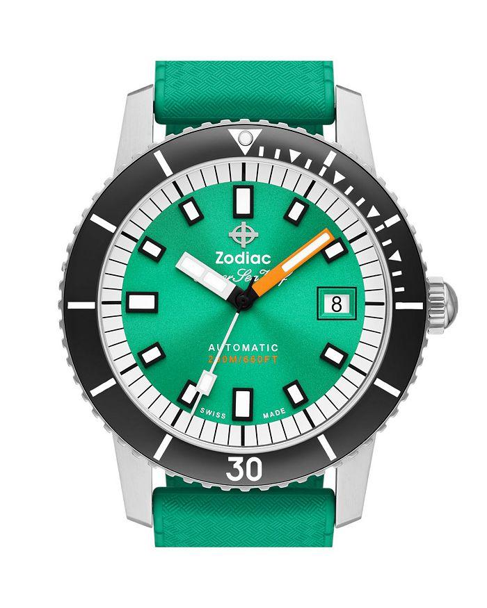 ZODIAC Compression Diver Automatic Rubber Strap Watch, 40mm