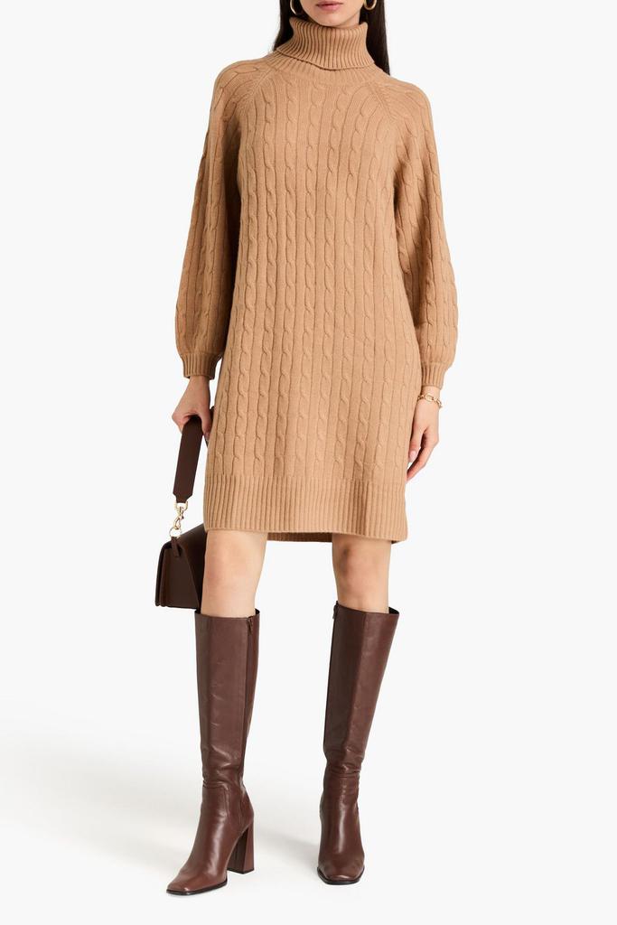 N.PEAL Cable-knit cashmere turtleneck dress