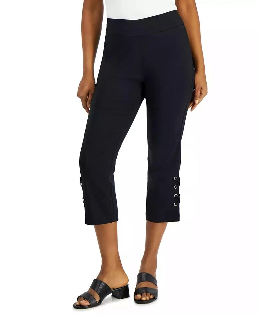 JM Collection Petite Side-Lace-Up Capri Pants, Created for Macy's 1