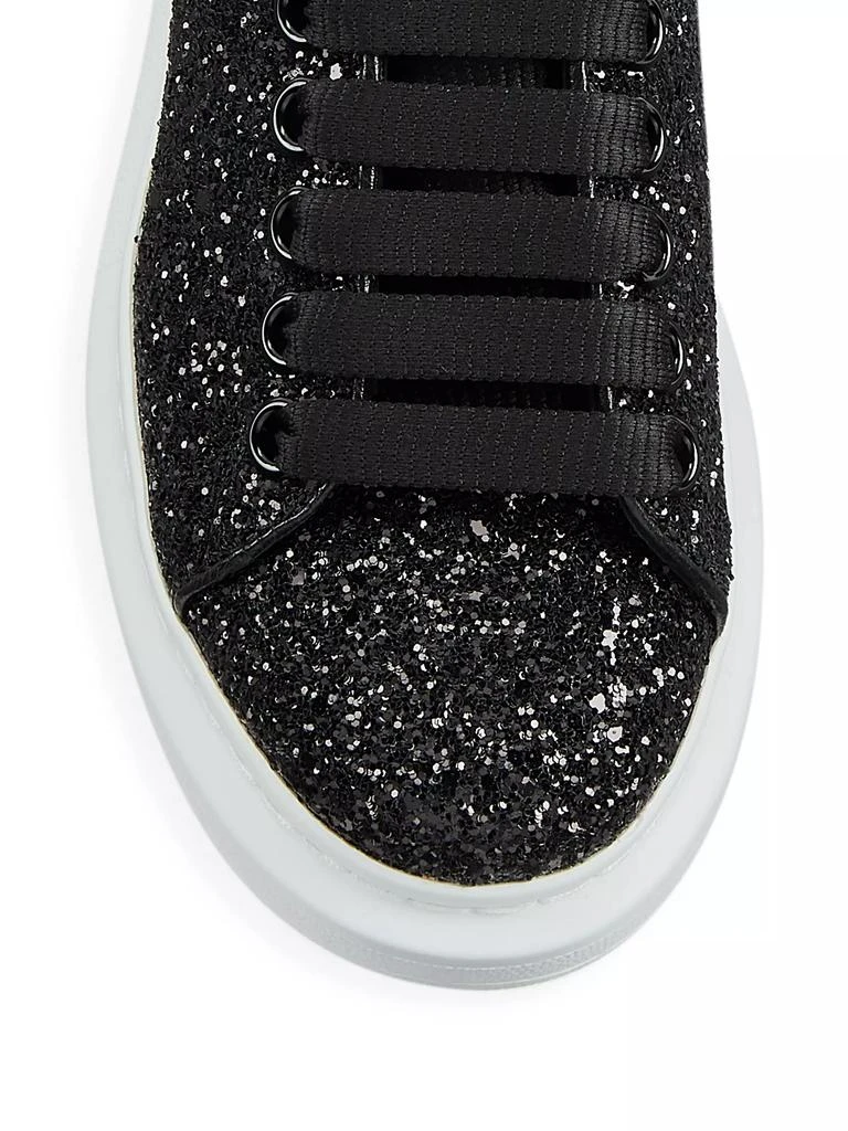 Alexander McQueen Women's Glitter Leather Platform Sneakers 4