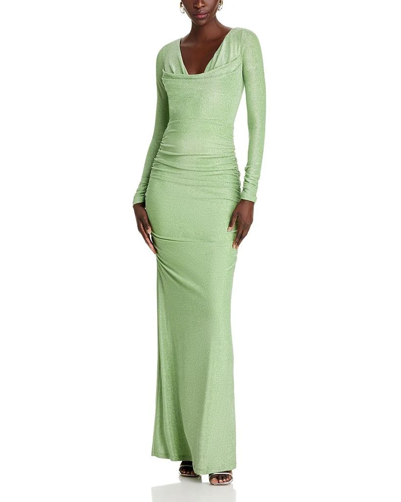Black Halo Rafaela Metallic Knit Maxi Dress 1